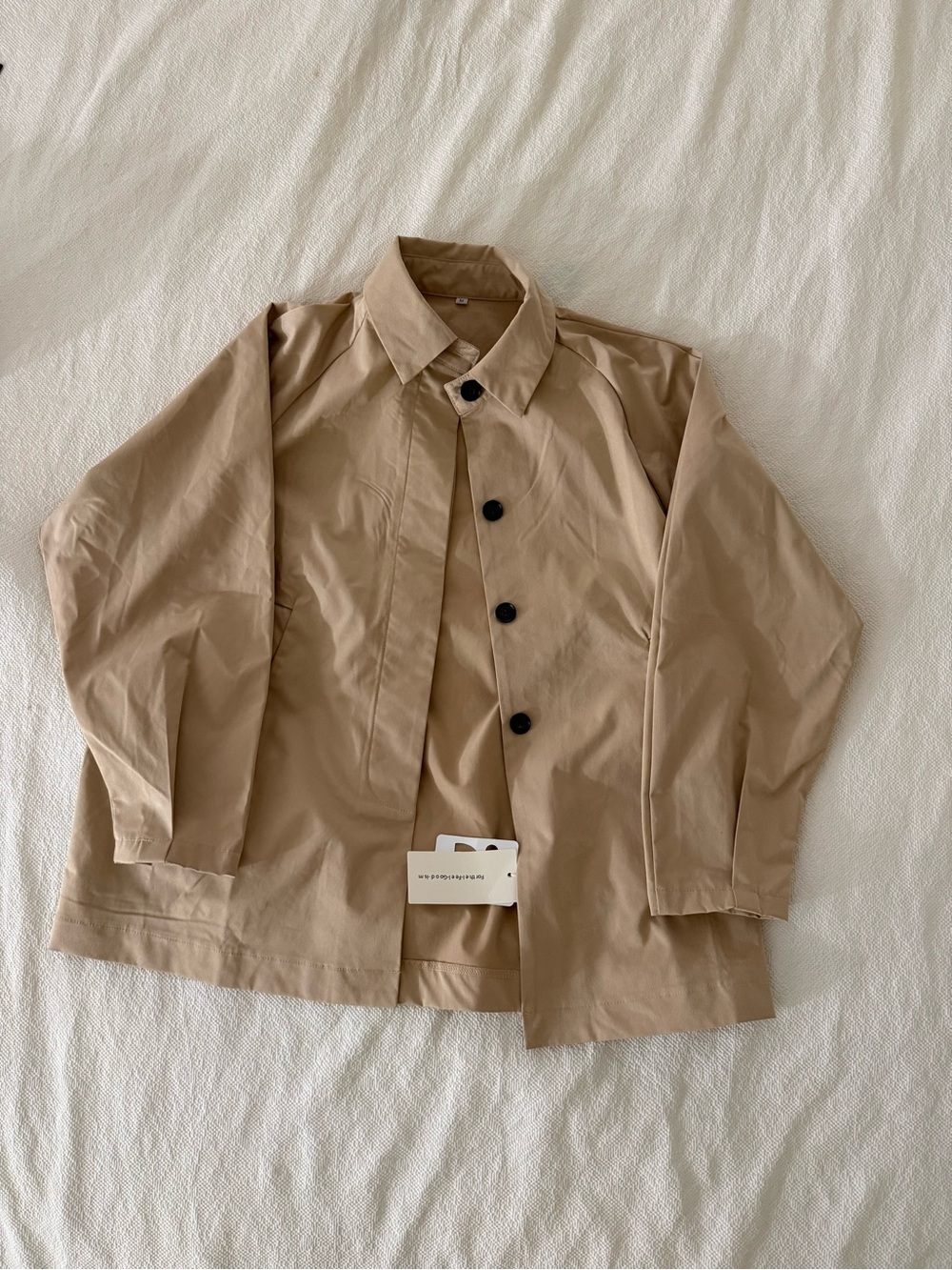 Commense Beige Short Trench Jacket